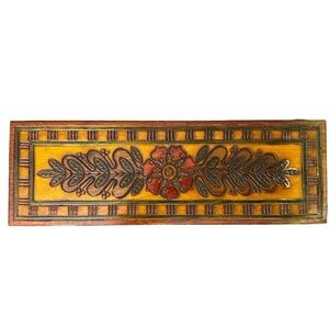 Polish handmade wooden 1905 trinket box made in Poland floral flower #17